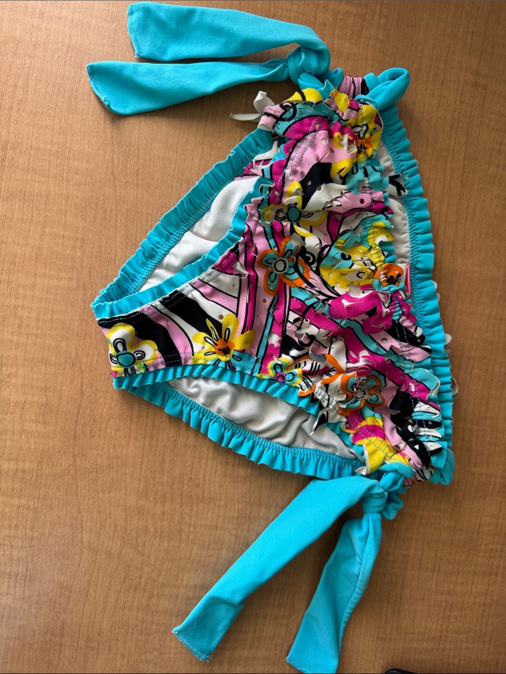 Agua Bendita Turquoise Multi-Color Floral Tie-Side Bikini Bottom & top